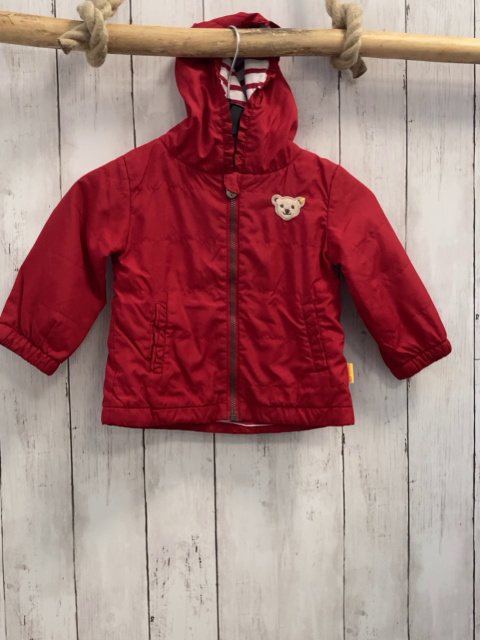 Steiff  Jacke  Gr. 80  rot + weiß rot gestreiftes Futter 