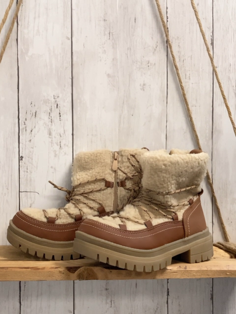 L&D Boots  Gr. 34  braun + beige Teddy 
