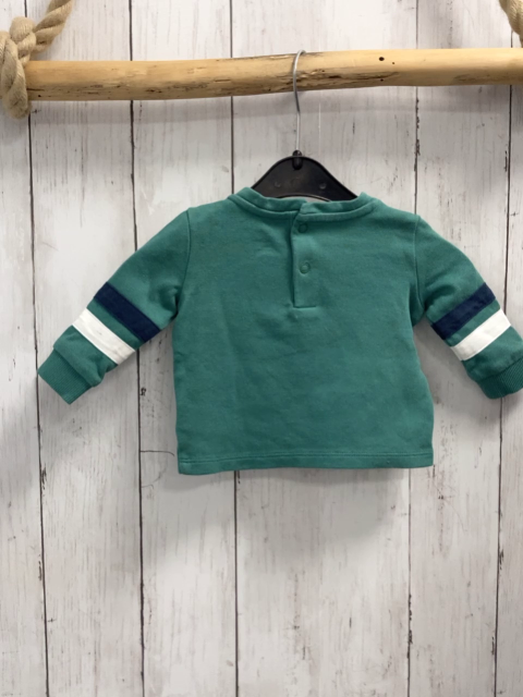 Disney  Pullover  Gr. 62  grün Micky Mouse Streifen an den Ärmeln  