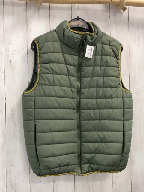 Zebralino  Weste  Gr. 140  oliv Bund mit gelber Schrift 