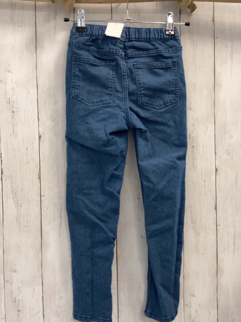   Hose  Gr. 122  blau Jeans Gummizugbund Einhörner am Knie 