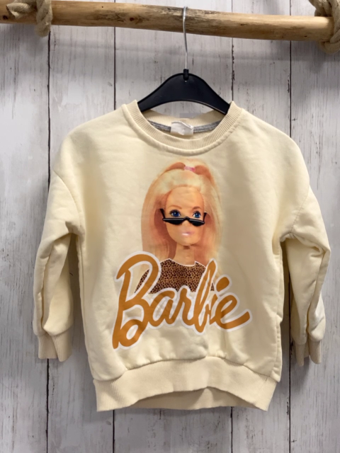 Zara  Pullover  Gr. 98  creme Barbie Schrift 