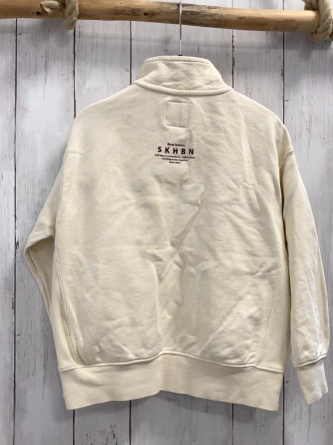 Zara  Pullover  Gr. 122  creme Schrift Reißverschluss 