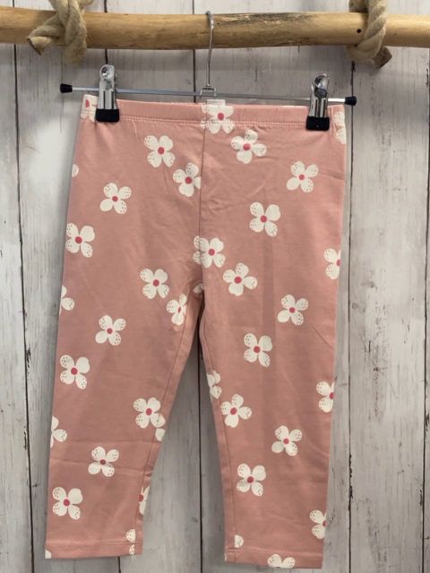   Leggings  Gr. 116  rosa weiße Bluimen 3/4 lang 