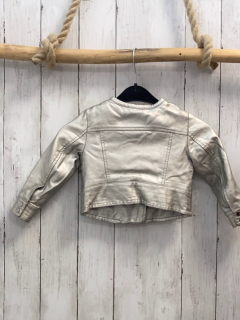 jbc Lederjacke  Gr. 92  grau silber Reißverschlüsse 