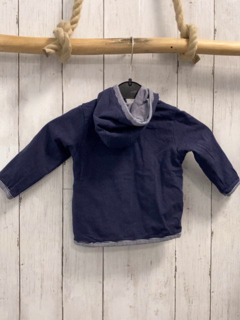 noppies Wendesweatjacke Gr. 68  blau + blau weiß gestreift