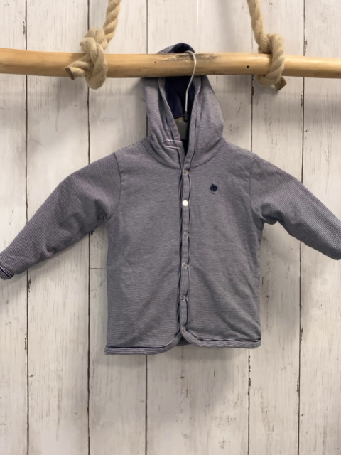 noppies Wendesweatjacke Gr. 68  blau + blau weiß gestreift