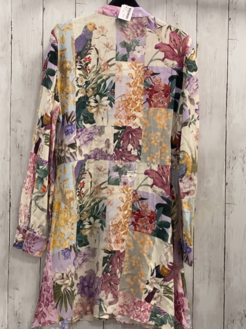 Zara  Kleid Gr. M  weiß bunte Quadrate mit Blumen 