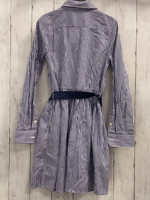Ralph Lauren  Kleid  Gr. 140  blaue weiße Streifen mit Gürtel 