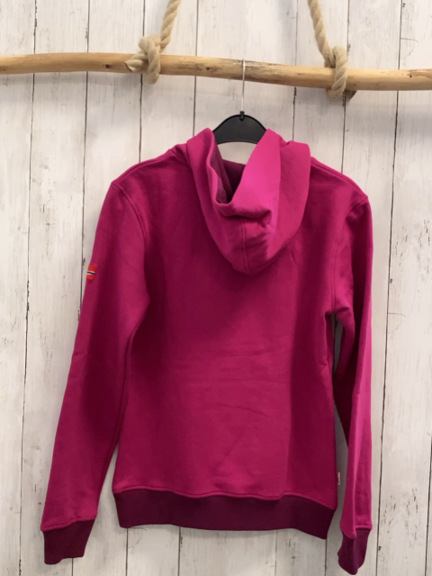 Trollkids  Pullover  Gr. 164  himbeere Kapuze weinroter Bund Bauchtasche 