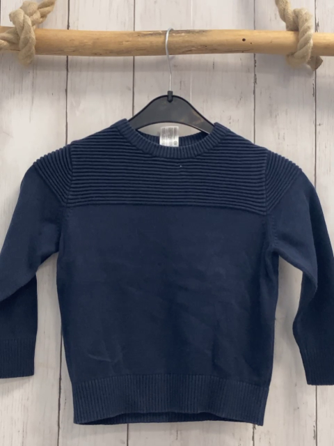   Pullover  Gr. 98  blau Strick Rippen 