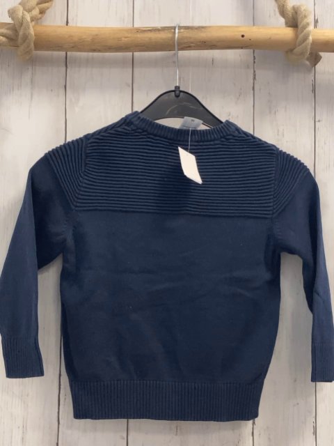  Pullover  Gr. 98  blau Strick Rippen 