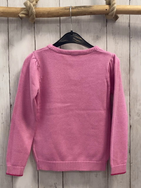 Blue Seven  Pullover  Gr. 116  rosa Strick pink Herzen mit silber Glitzer 
