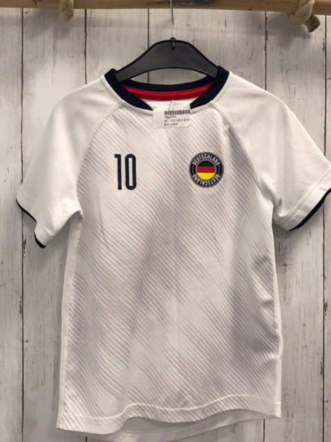 H&M  Sportshirt  Gr. 122/128  weiß grau schwarz Deutschland 