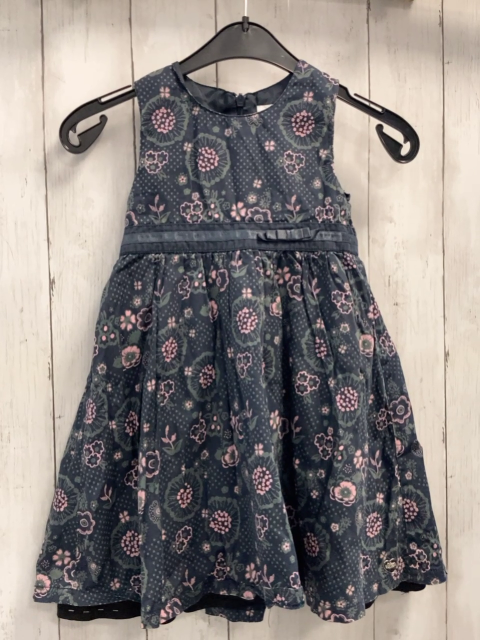 S´ Oliver  Kleid  Gr. 104  grau kiwi Punkte + rosa kiwi Blumen 