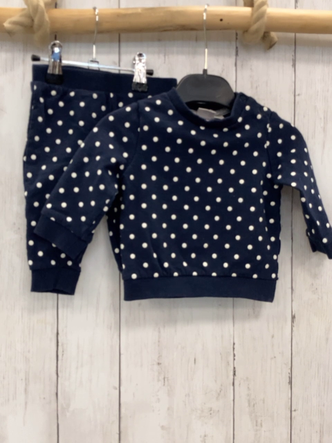 2tlg  Pullover + Jogginghose  Gr. 62  blau weiße Punkte 