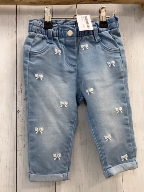   Hose  Gr. 74  hellblau Jeans weiße Schleifen 