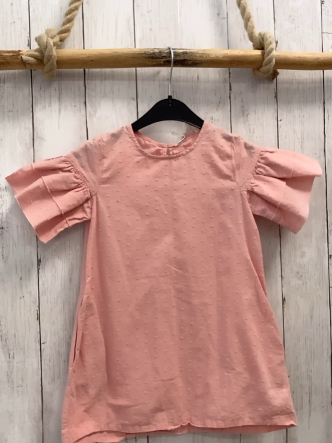 H&M  Kleid  Gr. 104  rosa Struktur Rüschen 