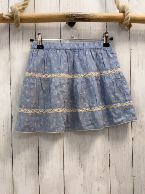 H&M Rock Gr. 122  blau Blumen Häkelei