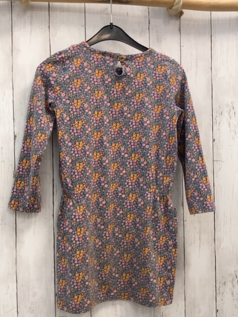  Kleid Gr. 122  blau senf rosa Blumen