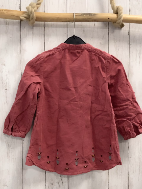 vertbaudet Longbluse Gr. 98  altrosa Kord gestickte Blumen