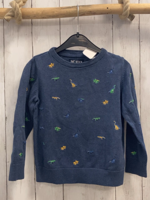   Pullover  Gr. 110  blau Strick bunte Dinos Strick 