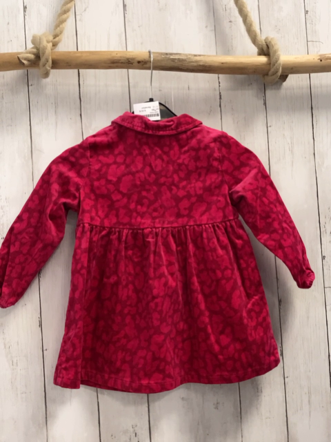 Benetton Kleid  Gr. 92  aubergine Kord pink Druck