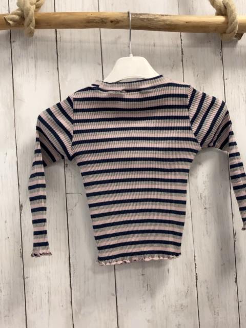 Name it  Langarmshirt  Gr. 104  blau rosa graue Streifen Rippen