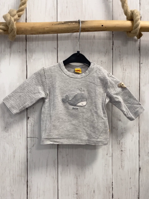Steiff  Langarmshirt  Gr. 50  grau weiße Streifen Wal 