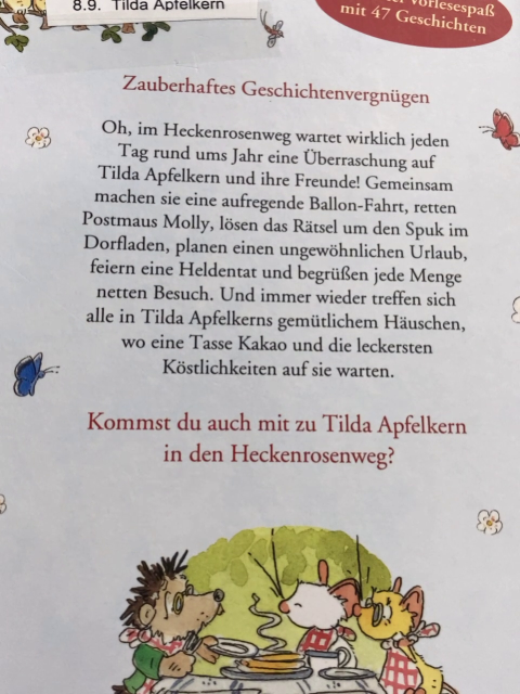 Tilda Apfelkern  Buch Die schönsten Geshichten aus dem Heckenrosenweg 