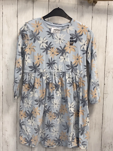 Noppies  Kleid  Gr. 134  hellblau bunte Blumen Schrift 