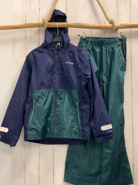 2tlg  Regenanzug  Gr. 146/152  blau grün 