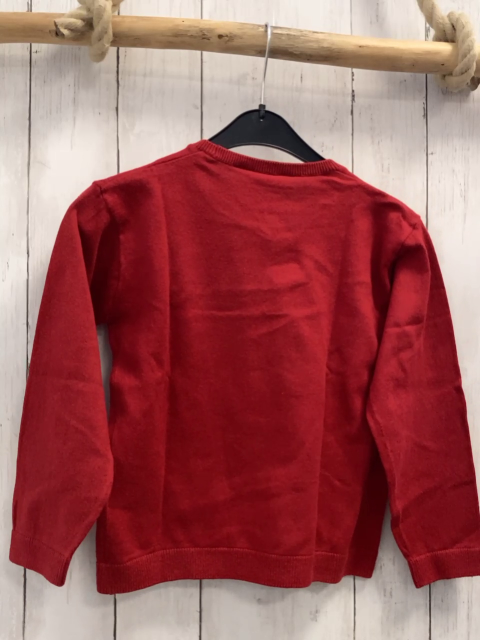 H&M  Pullover  Gr. 122  rot Strick Einhorn mit Glitzer+ Weihnachtsmütze 