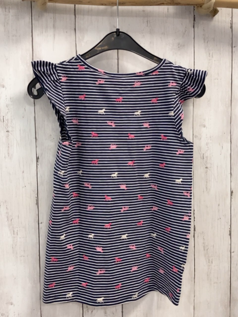 neu  T-Shirt  Gr. 122/128  schwarz weiße Streifen rosa pink weiße Pferde 