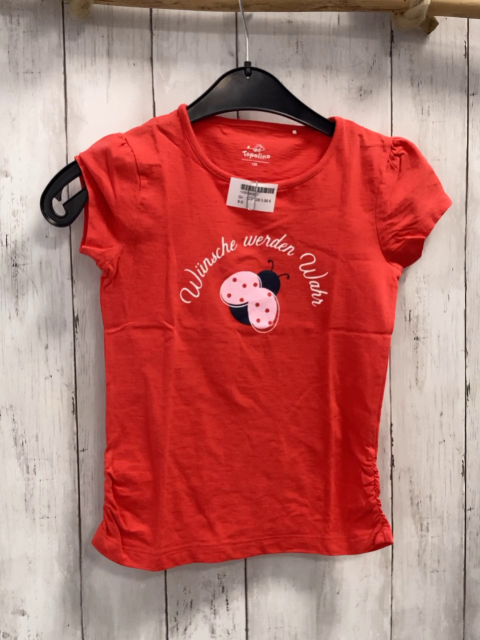   T-Shirt  Gr. 122/128  rot Käfer weiße Schrift 