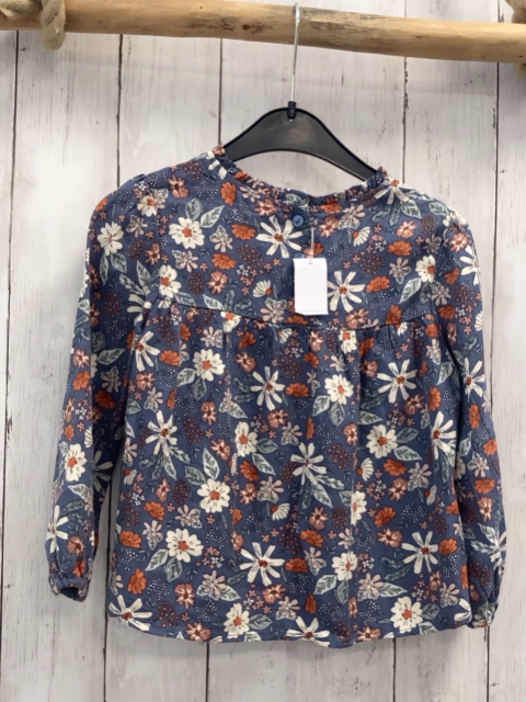 Vertbaudet  Bluse  Gr. 104  blau Blumen 