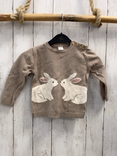 H&M  Pullover  Gr. 86  sand Strick Hasen 