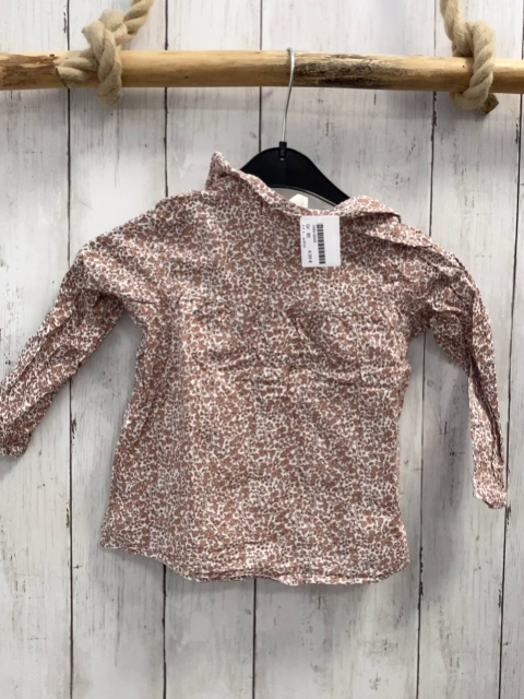 H&M  Bluse  Gr. 80  weiß hellbraune Blumen 