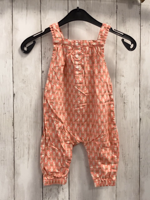 Alana  Jumpsuit Gr. 68  orange weiße Seepferdchen oliv Seesterne 