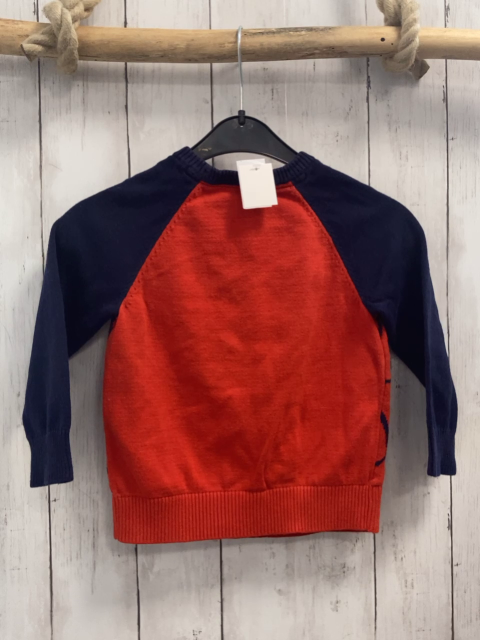 Marvel  Pullover  Gr. 110  rot Strick blaue Ärmel Spiderman