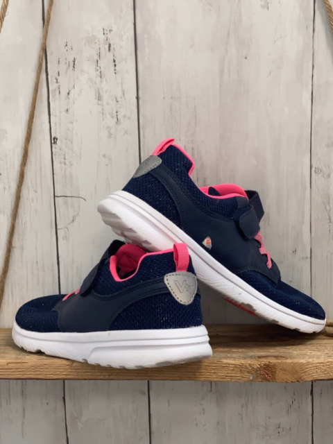 Vty  Schuhe Gr. 36  blau mit Glitzer hellroter Bund weiße Sohle 
