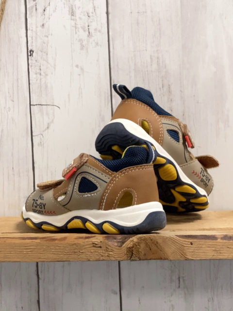 Bobbi Shoes  Sandalen  Gr. 21  sand hellblau blauer Bund weiße Sohle 