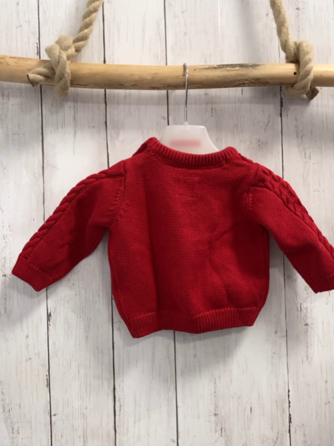   Pullover  Gr. 62  rot Strick Zöpfe 