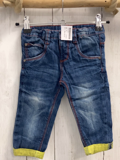 Blue Seven  hose  Gr. 74  blau Jeans rote Nähte UmschlagBund verstellbar 