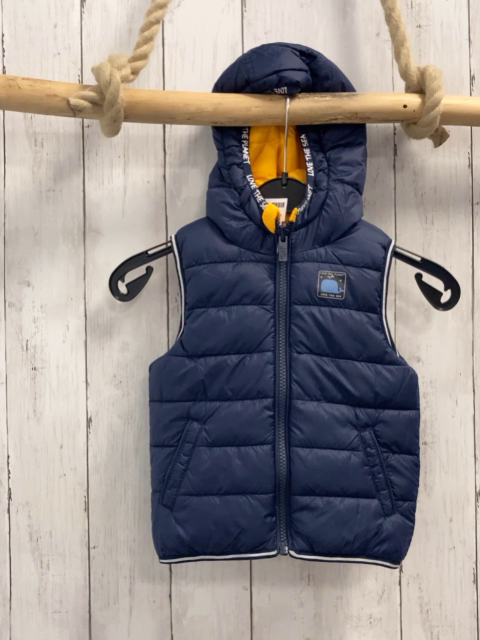   Wende-Weste  Gr. 80  gelb / blau Kapuze Bund mit weißer Srift 