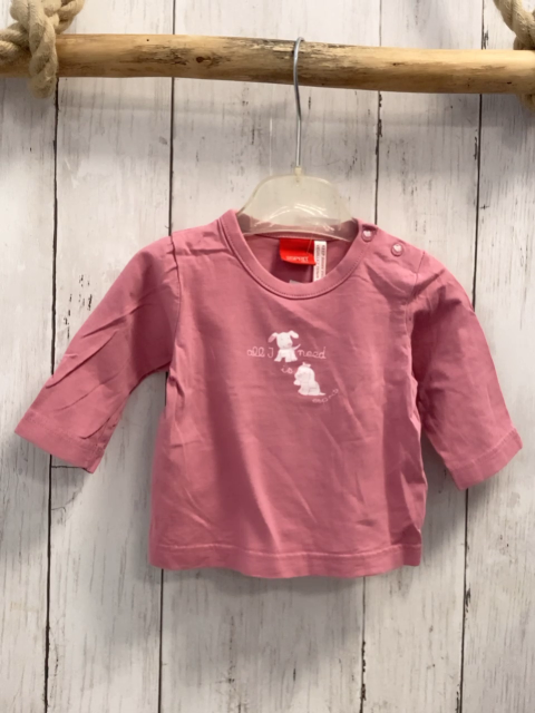 Esprit  Langarmshirt  Gr. 62  rosa Hunde Schrift 