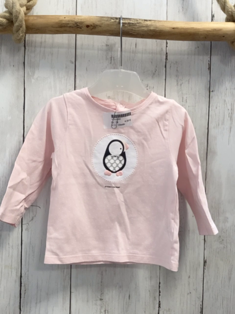 Obaibi Langarmshirt  Gr. 74  rosa weiße Punkte Pinguin
