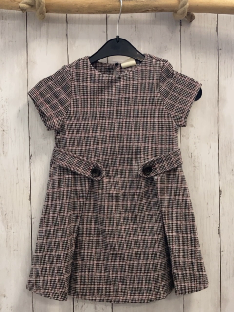 zara Kleid Gr. 110  grau rot schwarz gemustert