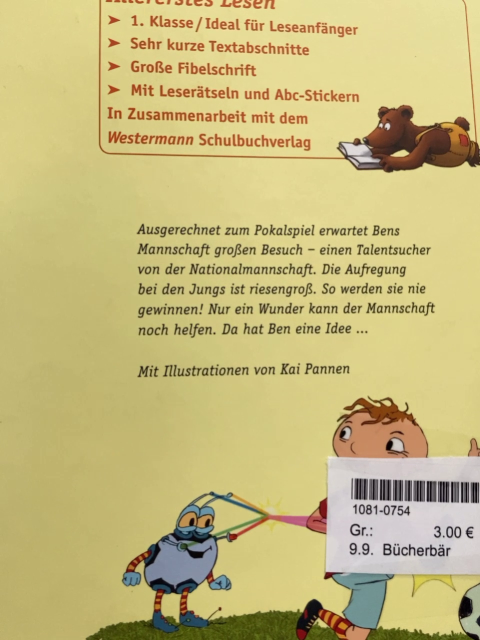 Bücherbär  Buch Bens großes Spiel Lustige Fußballgeschichten 