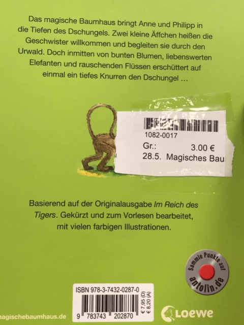 Magisches Baumhaus Junior  Buch Auf der Jagd des Tigers 